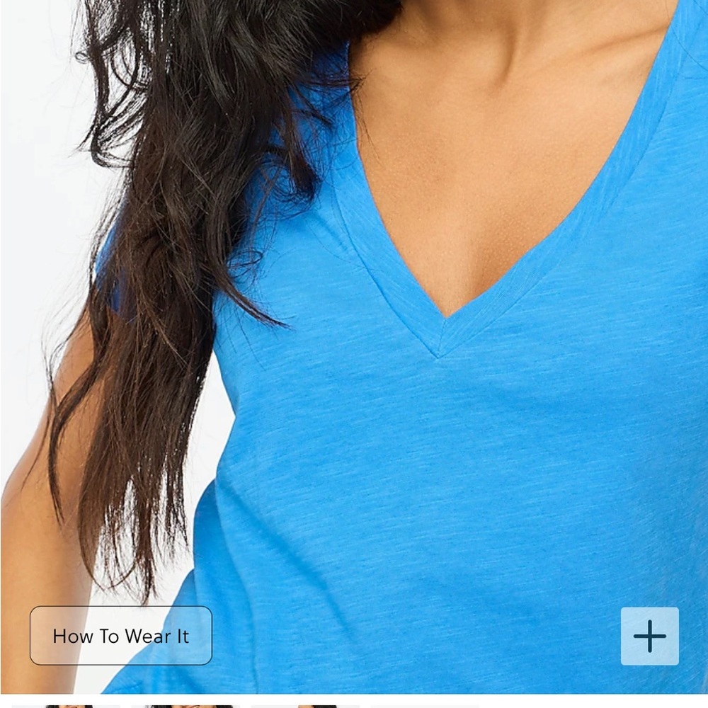 NWT J. Crew Factory Slub Cotton V-neck Tee - Picture 4 of 6